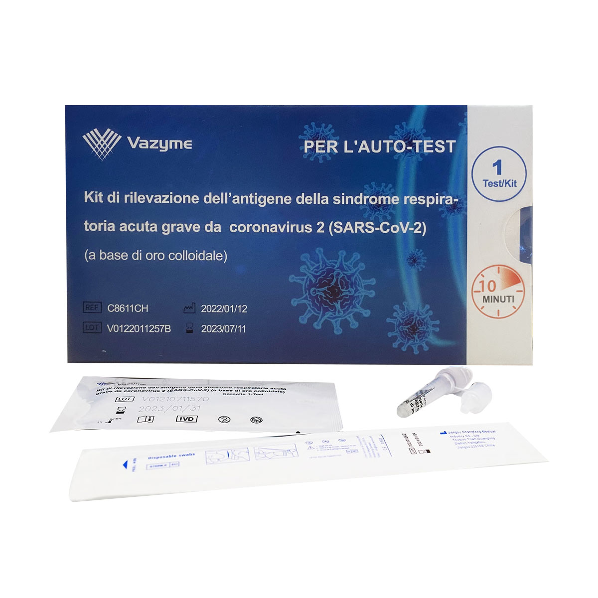 Kit Auto test fai da te Antigene rapido Coronavirus 2 (SARS-CoV-2) Vazyme  (1 Test/Kit)