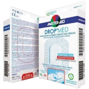 Medicazione compressa autoadesiva dermoattiva ipoallergenica aerata master-aid drop med 10×12 5 pezzi