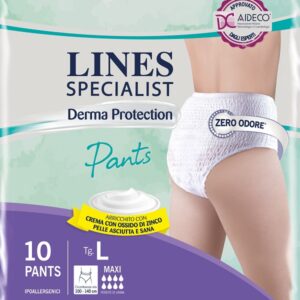 Pannolone per incontinenza lines specialist derma pants maxi l 10 pezzi