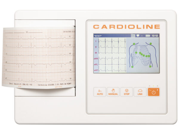 CARDIOLINE ECG100L BASIC - schermo a colori touch da 5" Elettrocardiografi 3-6-12 canali